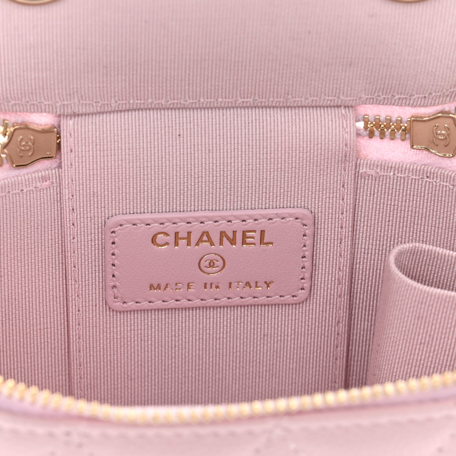 Chanel Caviar Quilted Mini Vanity Case With Chain Light Pink 6 of 10