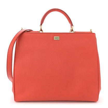 Dolce & Gabbana Dauphine Miss Sicily Double Zip Satchel Rosso Arancio 1 of 10