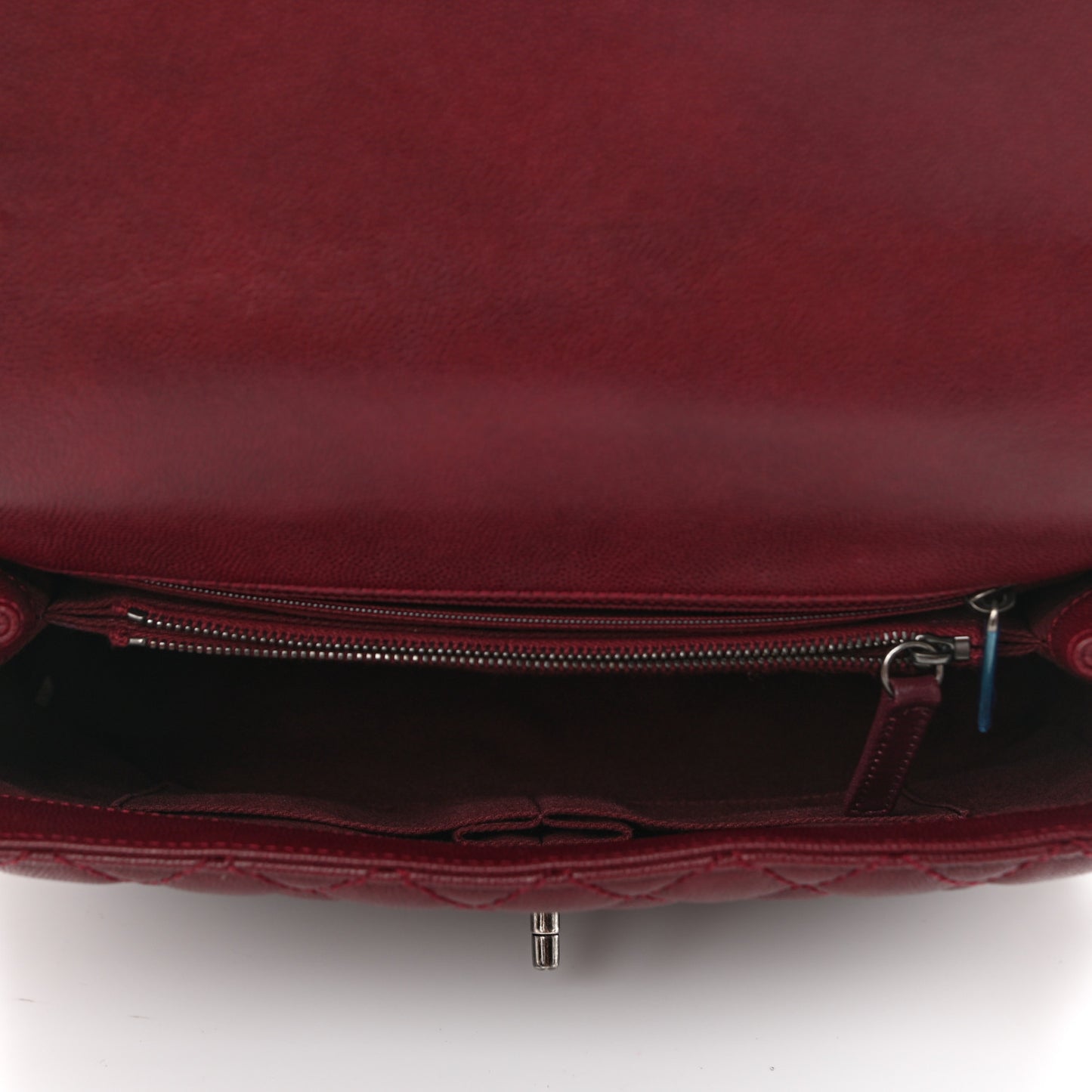 Caviar Quilted Medium Coco Handle Flap Burgundy