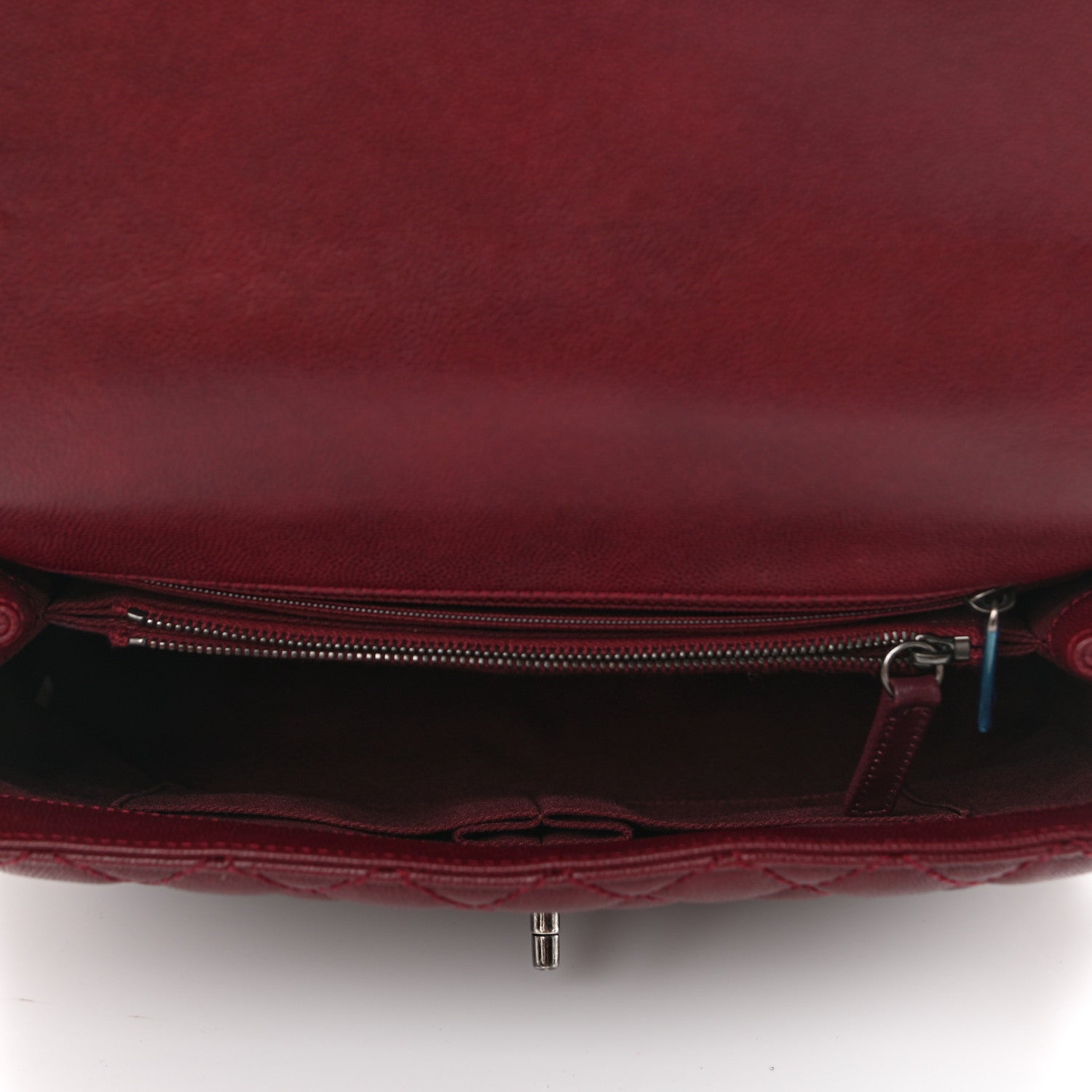 Chanel Caviar Quilted Medium Coco Handle Flap Burgundy 5 of 11