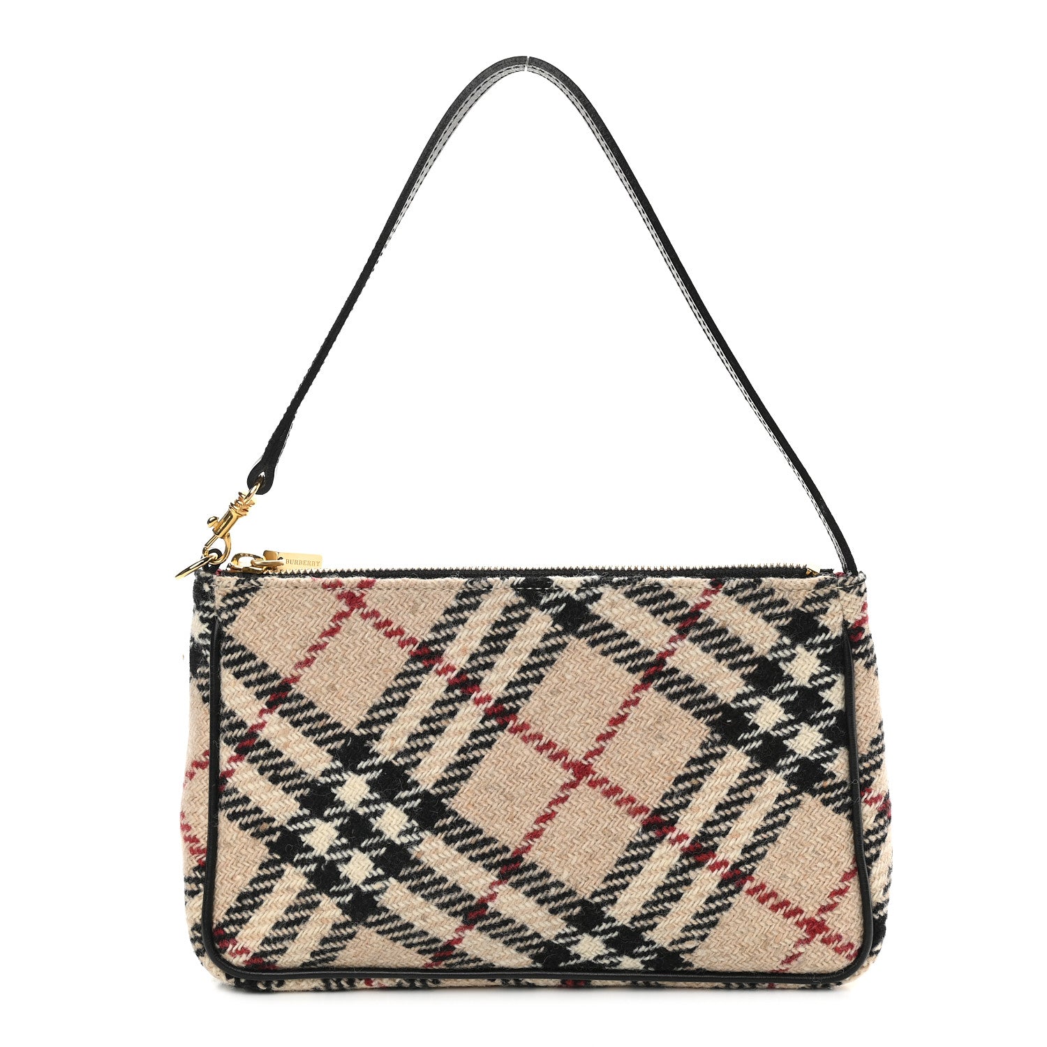 Burberry Wool Check Pochette Beige 1 of 9