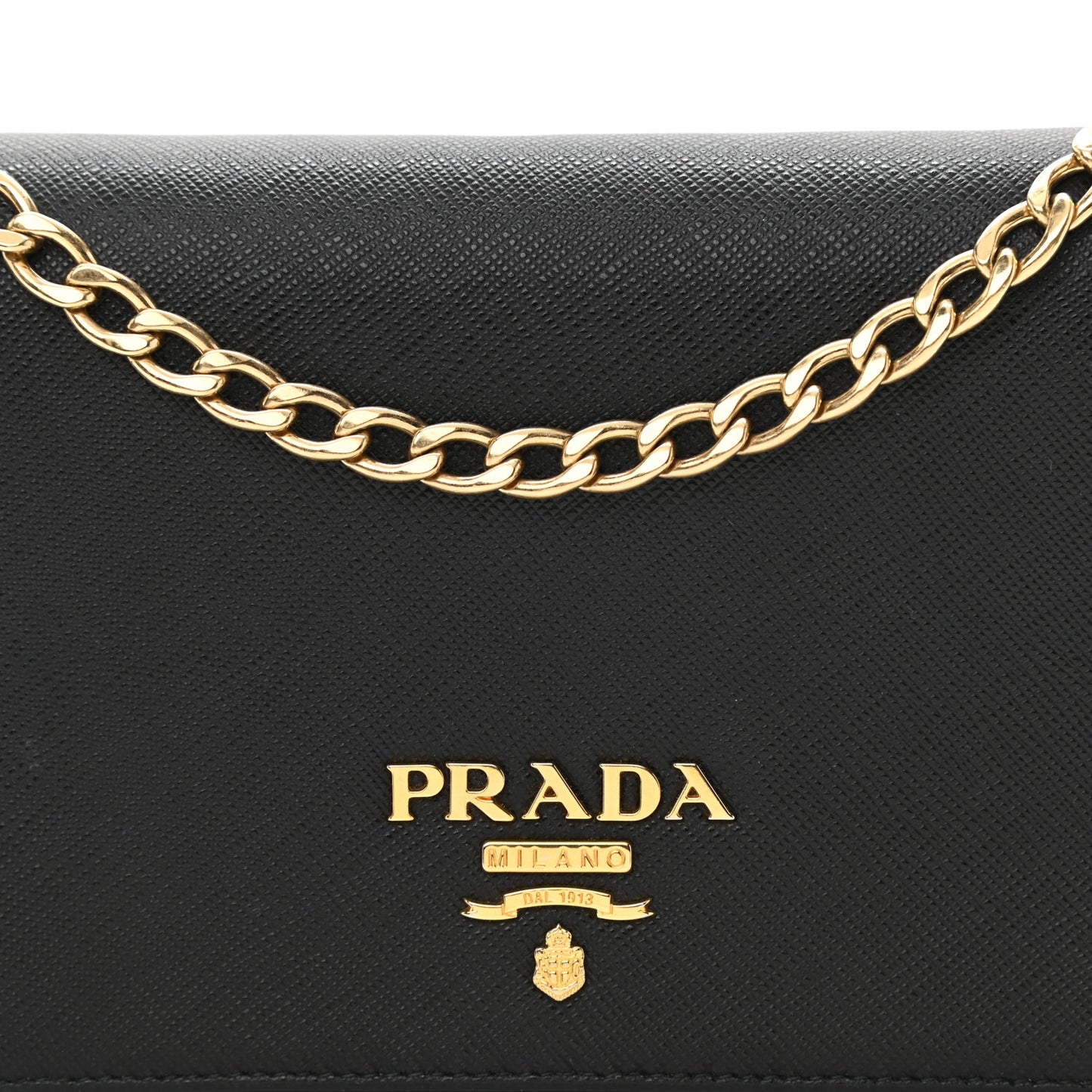 Saffiano Chain Wallet Black