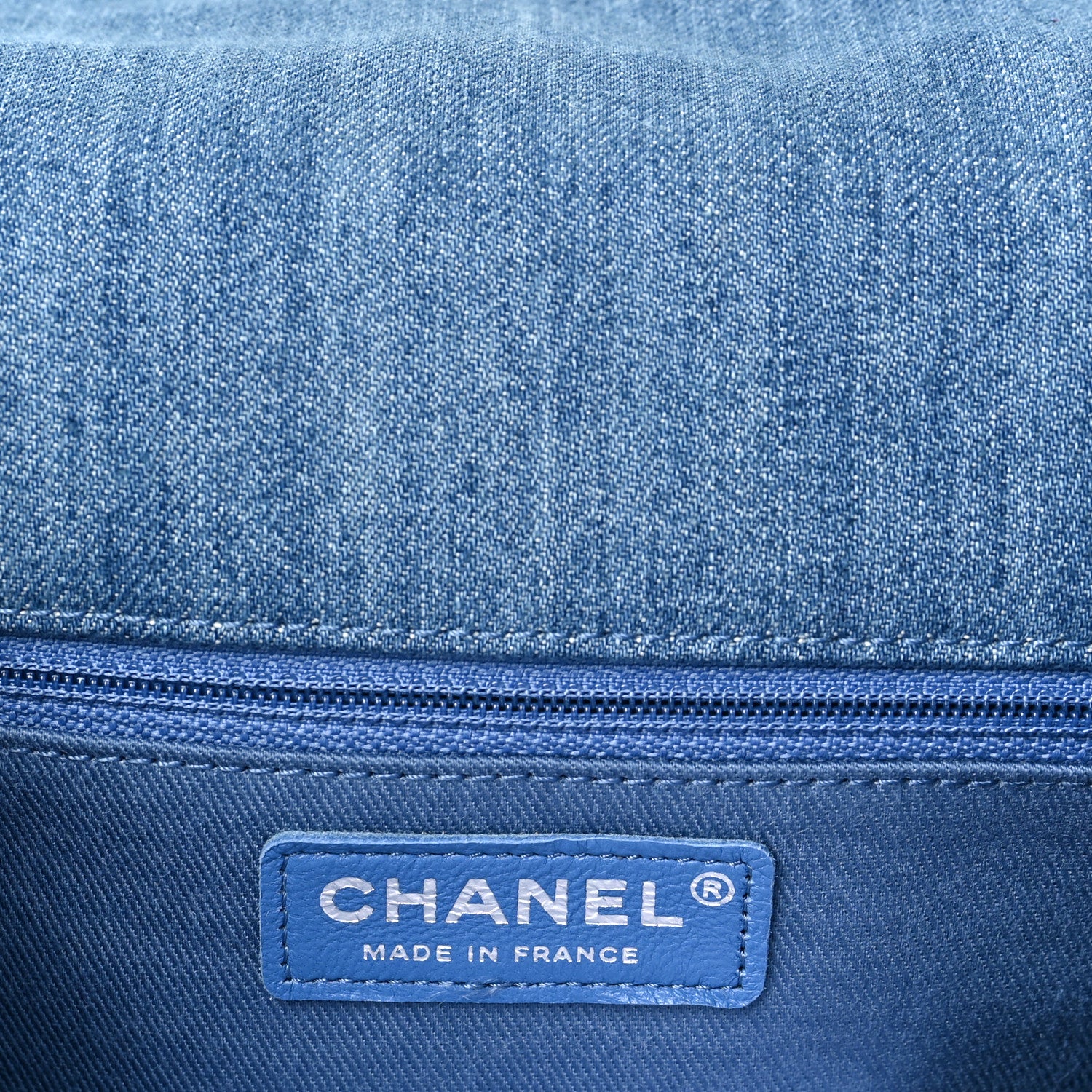 Chanel Frayed Denim Quilted Large Blue Chip Flap Blue 6 of 9