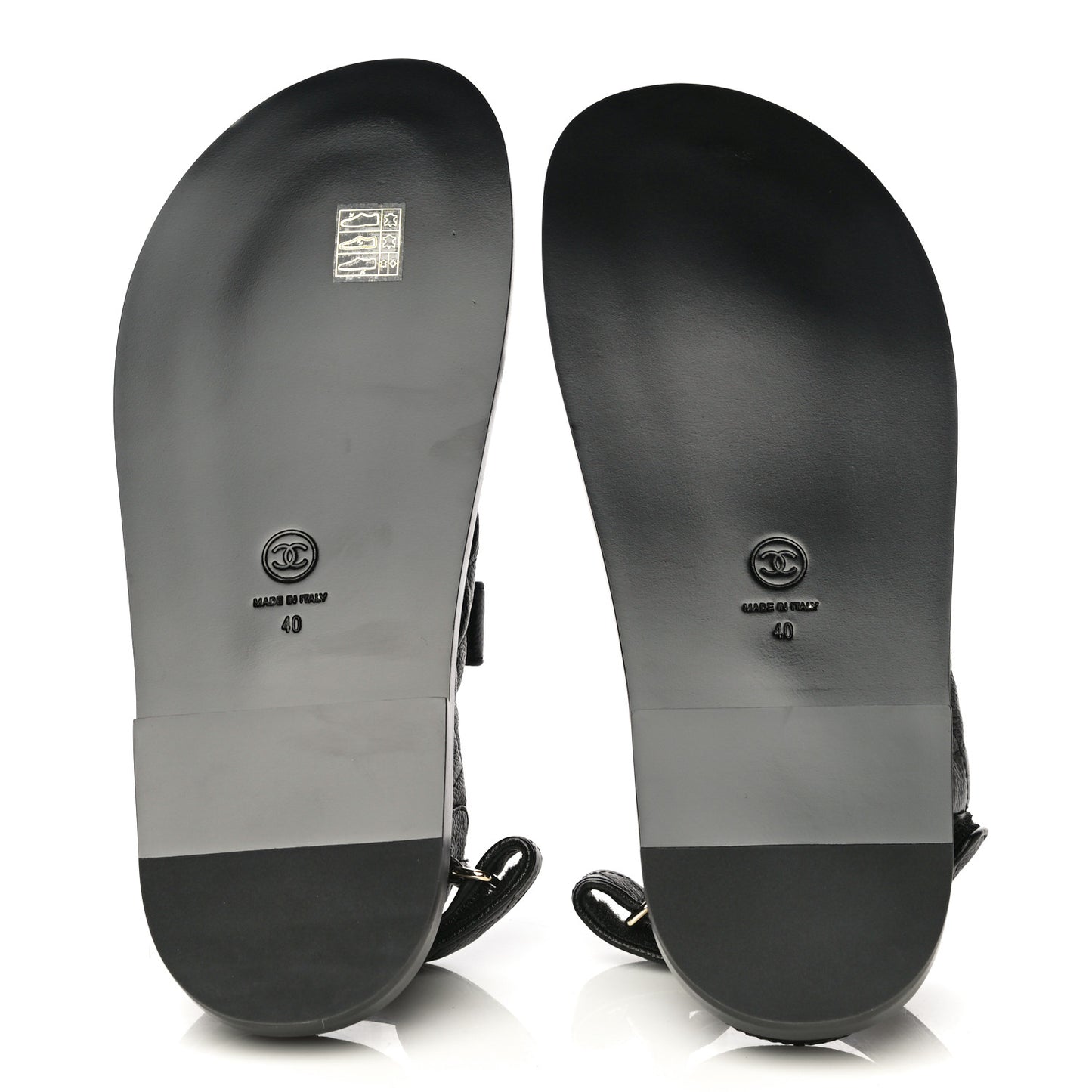 Grained Calfskin Velcro Dad Sandals 40 Black