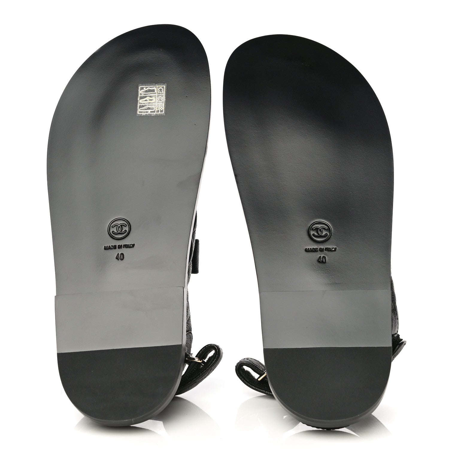 Chanel Grained Calfskin Velcro Dad Sandals 40 Black 7 of 10