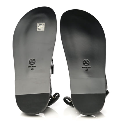 Chanel Grained Calfskin Velcro Dad Sandals 40 Black 7 of 10