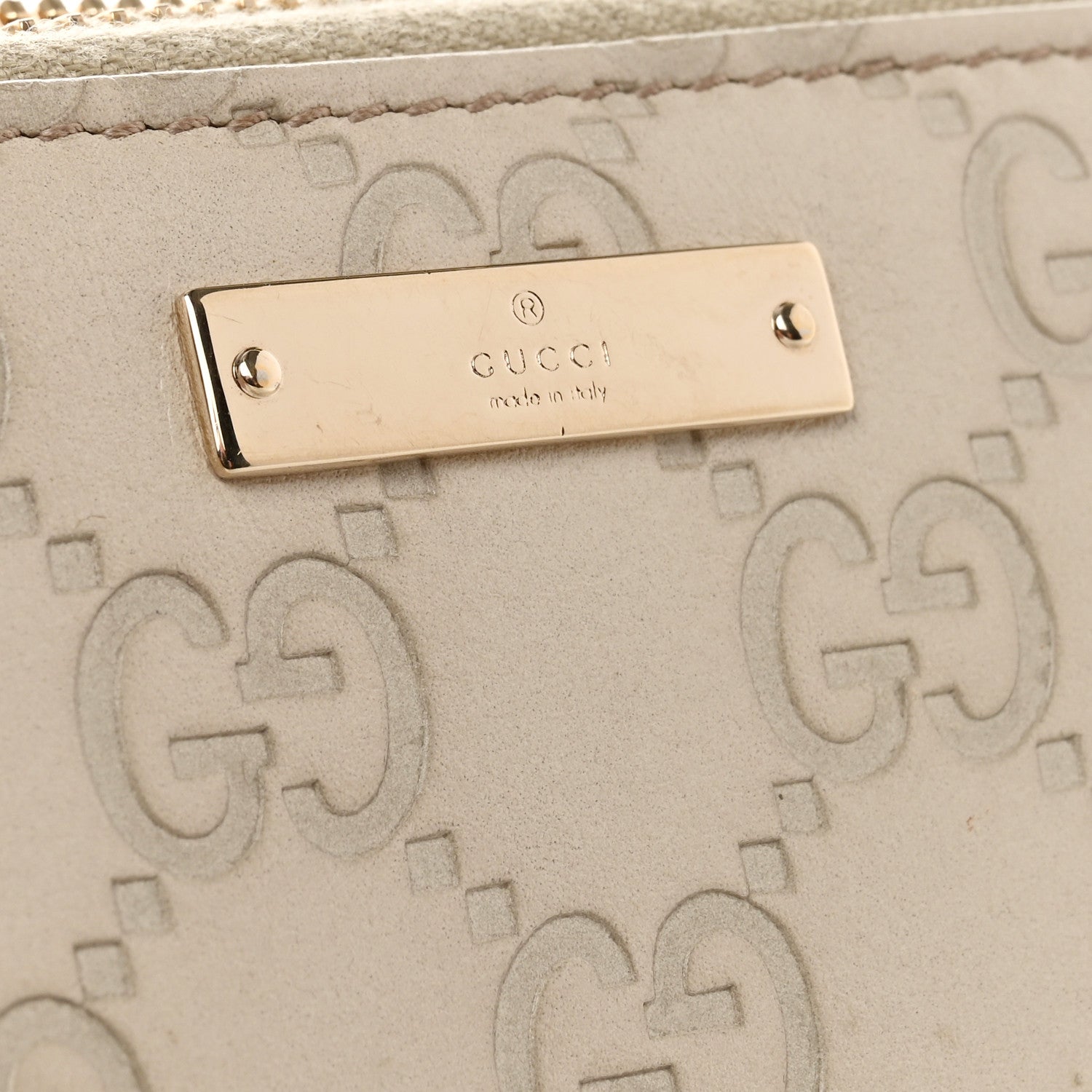 Gucci Guccissima Margaux Calfskin Metal Bar Zip Around Wallet White 11 of 14