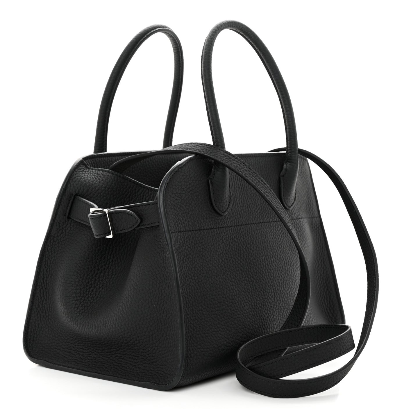 Grained Calfskin Soft Margaux 10 Bag Black