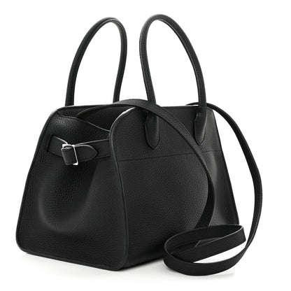The Row Grained Calfskin Soft Margaux 10 Bag Black 3 of 9