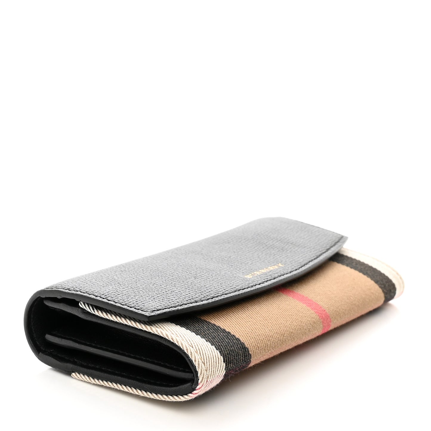 Calfskin House Check Porter Continental Wallet Black
