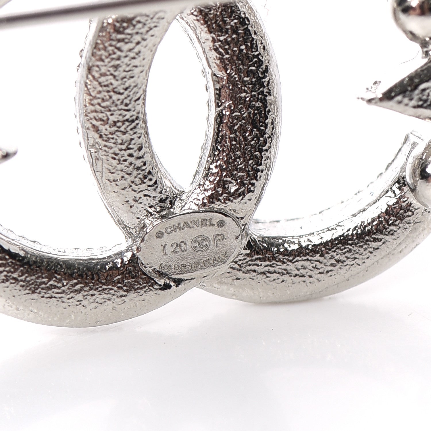 Chanel Crystal CC Star Brooch Silver 4 of 4