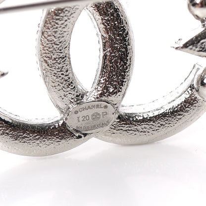 Chanel Crystal CC Star Brooch Silver 4 of 4