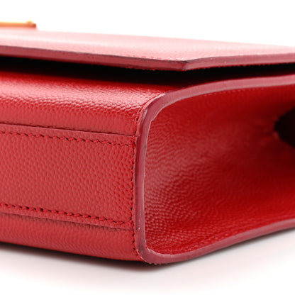 Saint Laurent Calfskin Monogram Cassandre Clutch Rouge Orient 7 of 20