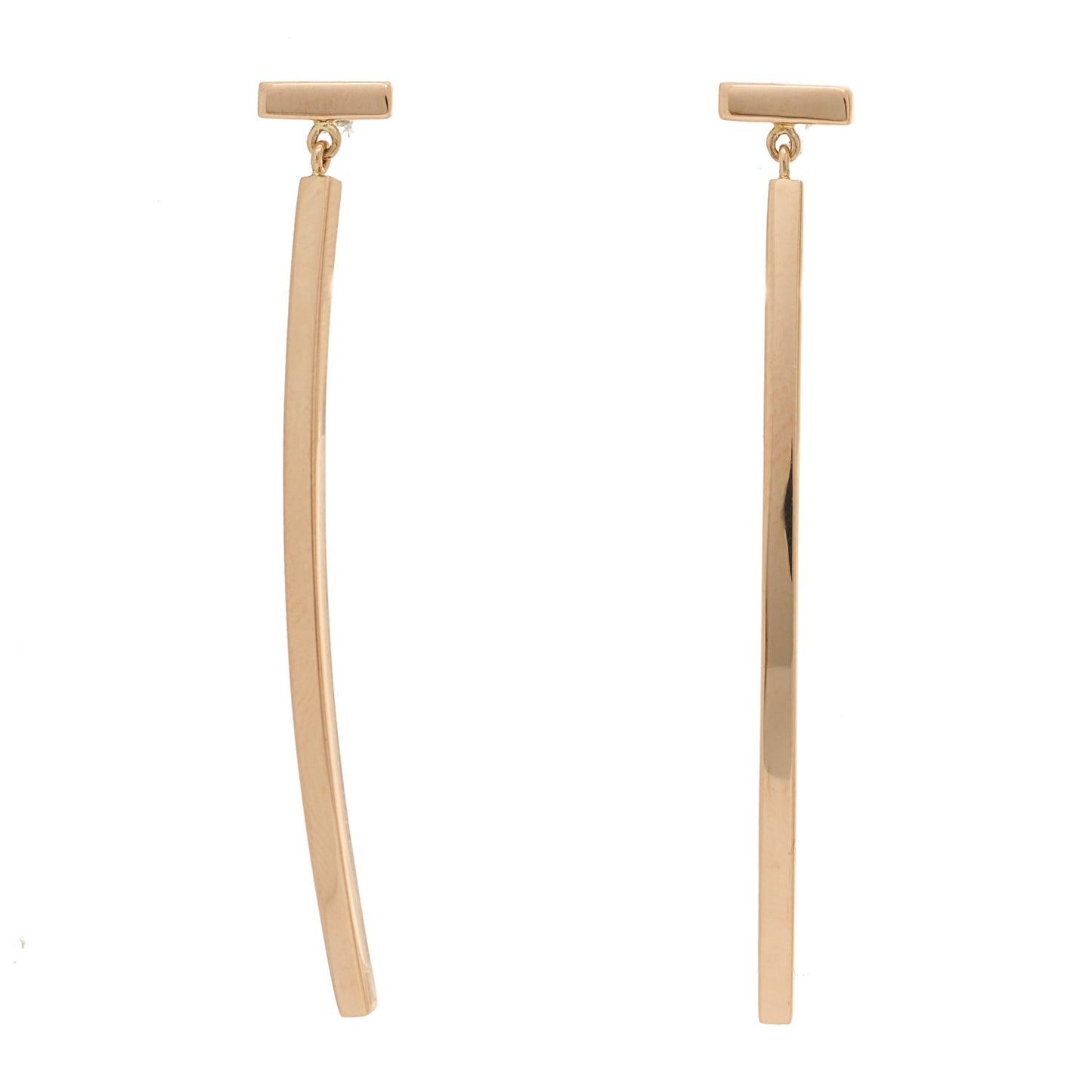 18K Rose Gold T Bar Earrings