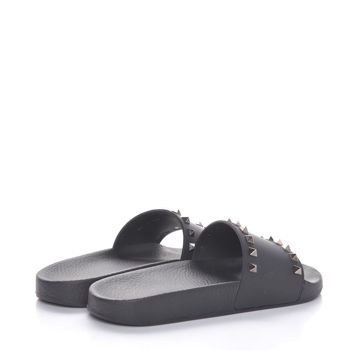 Rubber Rockstud Slide Sandals 38 Black