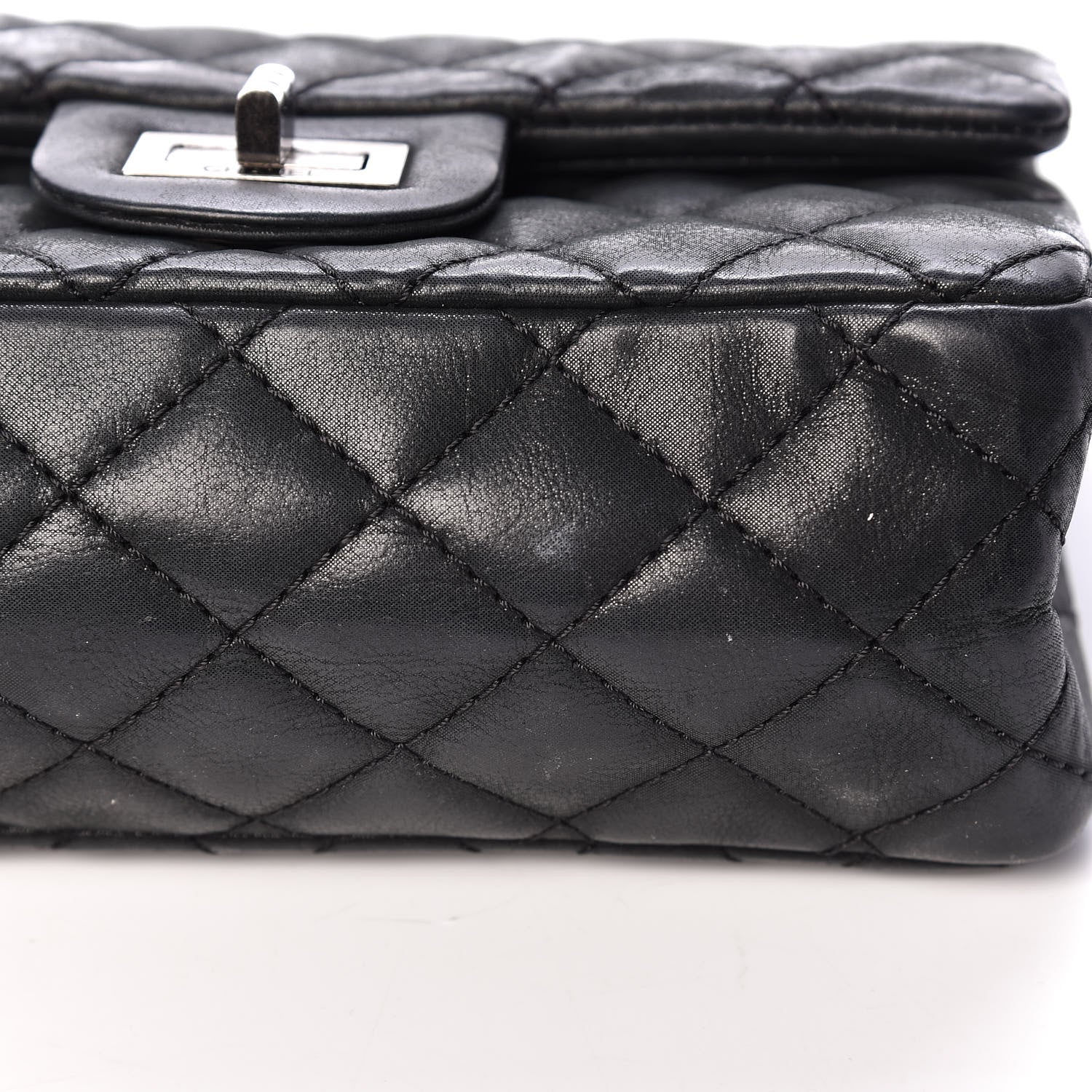 Chanel Iridescent Calfskin Quilted 2.55 Reissue 224 Flap Black 15 of 18