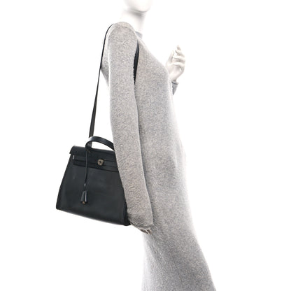 Hermes Toile H Berline Vache Hunter Herbag Zip PM 31 Black Ecru 2 of 12