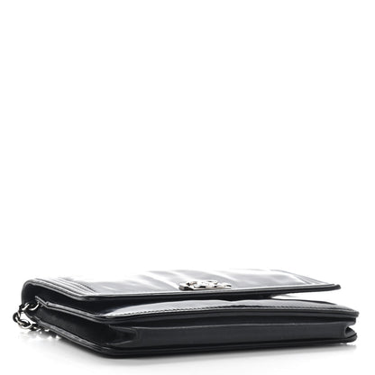 Chanel Glazed Calfskin Boy Wallet On Chain WOC Black 4 of 10