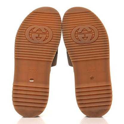 Gucci Monogram Maxi GG Angelina Platform 55mm Slide Sandals 40.5 Camel Ebony 5 of 8