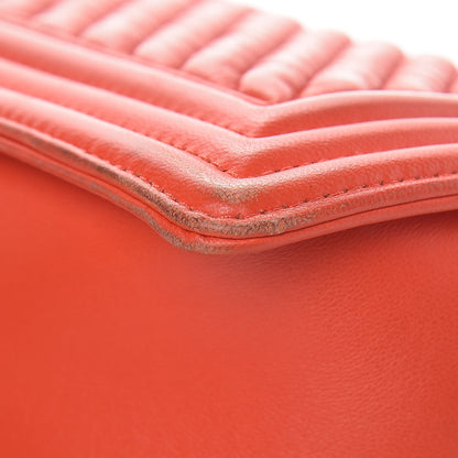 Chanel Wrinkled Lambskin Chevron Quilted Medium Boy Flap Orange 13 of 15