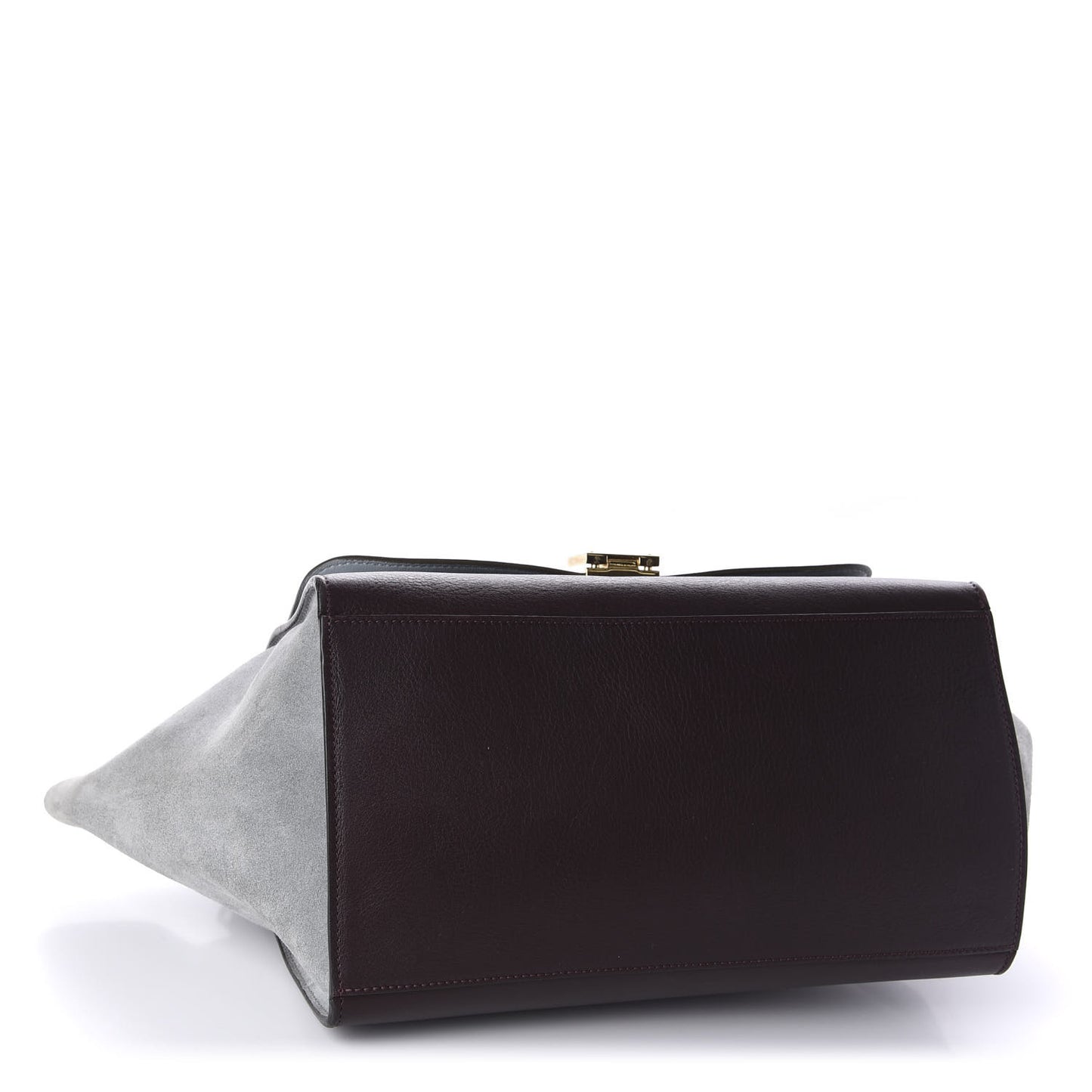 Drummed Calfskin Suede Medium Trapeze Dark Grey
