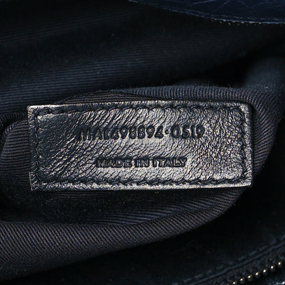 Saint Laurent Crinkled Calfskin Matelasse Monogram Medium Niki Chain Satchel Deep Marine 7 of 14