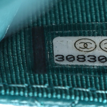 Chanel Caviar Quilted Flap Card Holder Wallet Turquoise 8 of 11