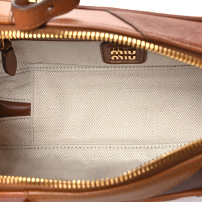 Miu Miu Nappa Patchwork Small Beau Top Handle Bag Cognac 5 of 9