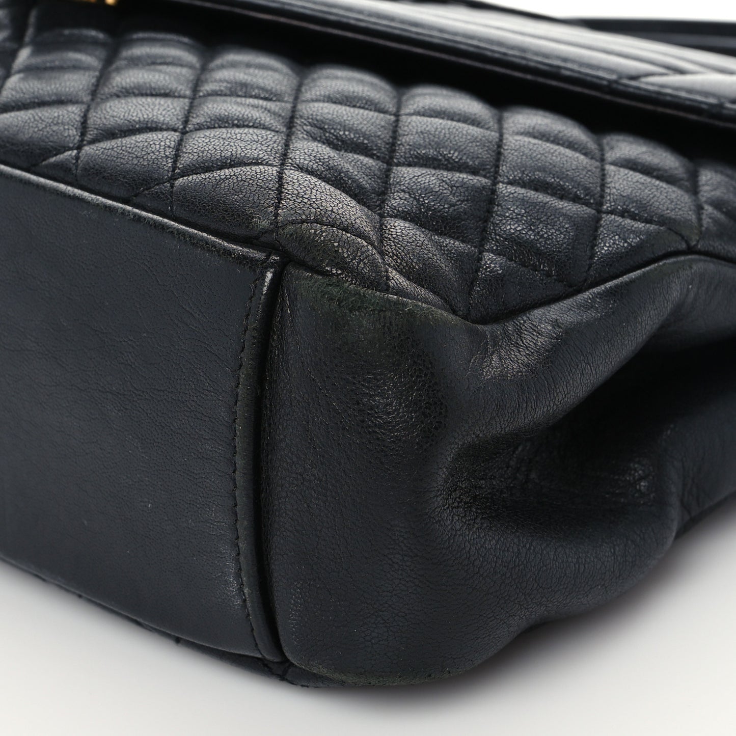 Calfskin Mixed Matelasse Triquilt Large Monogram Satchel Black