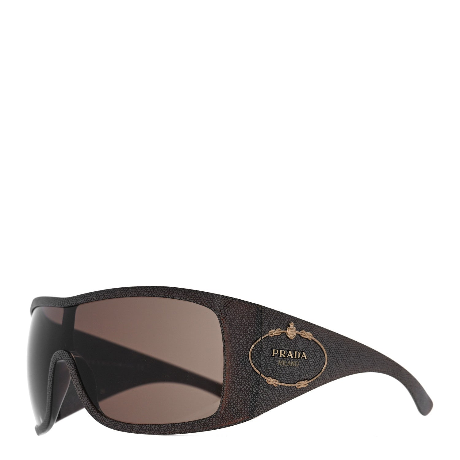 Prada Acetate Shield Sunglasses SPR05H Brown 1 of 6