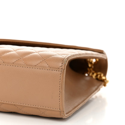 Saint Laurent Grain De Poudre Textured Mixed Matelasse Triquilt Large Monogram Satchel Cork 10 of 13