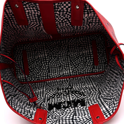 MCM Visetos Large Liz Reversible Shopper Tote Ruby Red 9 of 15
