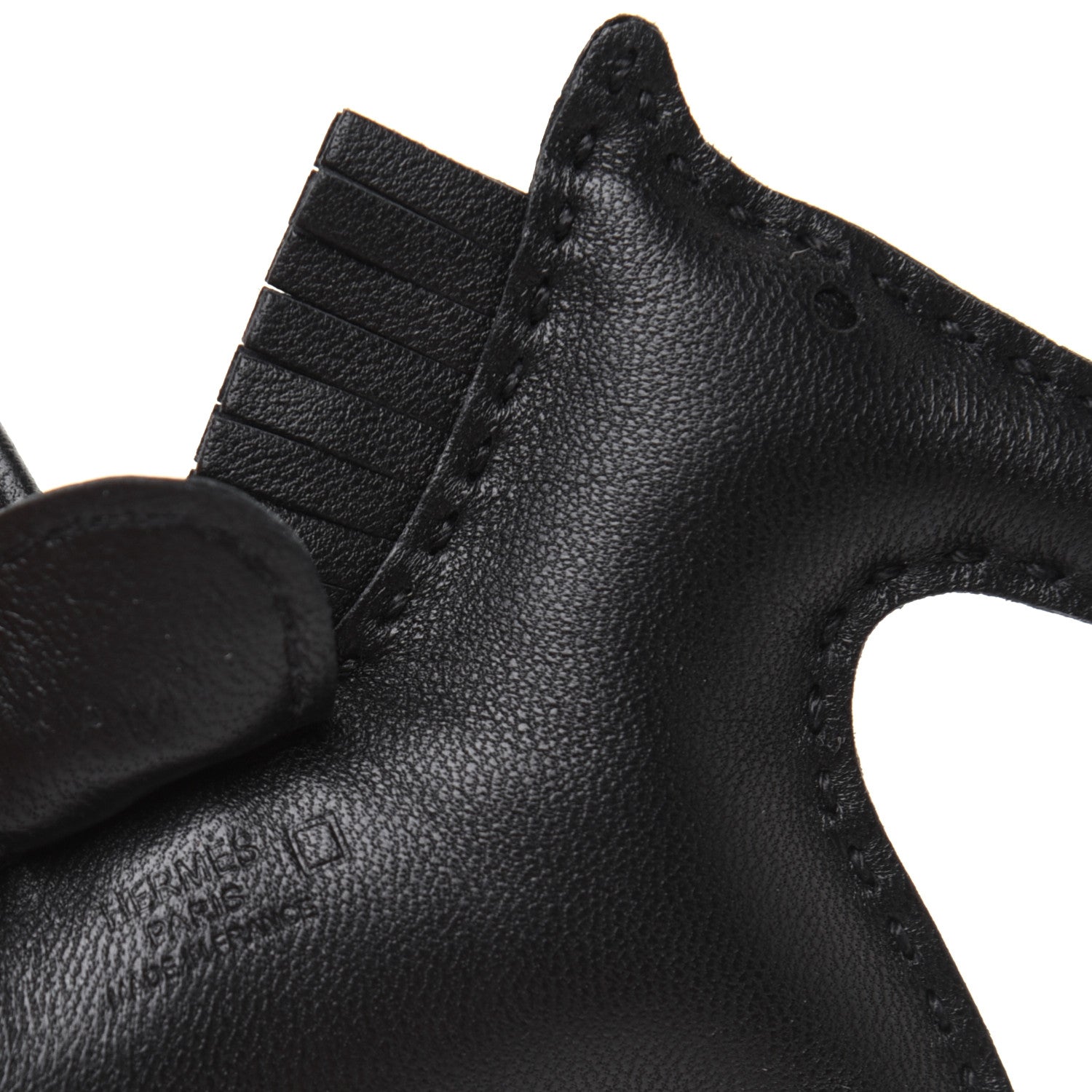 Hermes Milo Lambskin Matte Alligator Touch Grigri Rodeo Horse Bag Charm PM So Black 3 of 5