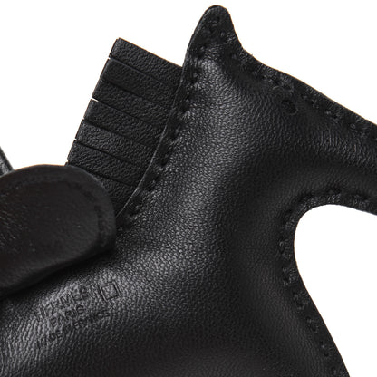 Hermes Milo Lambskin Matte Alligator Touch Grigri Rodeo Horse Bag Charm PM So Black 3 of 5