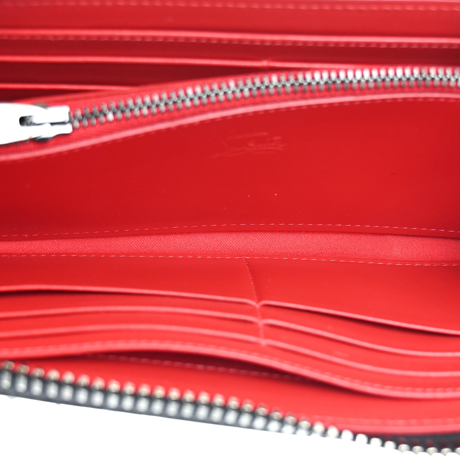 Christian Louboutin Calfskin Panettone Spiked Zip Around Wallet White 5 of 10