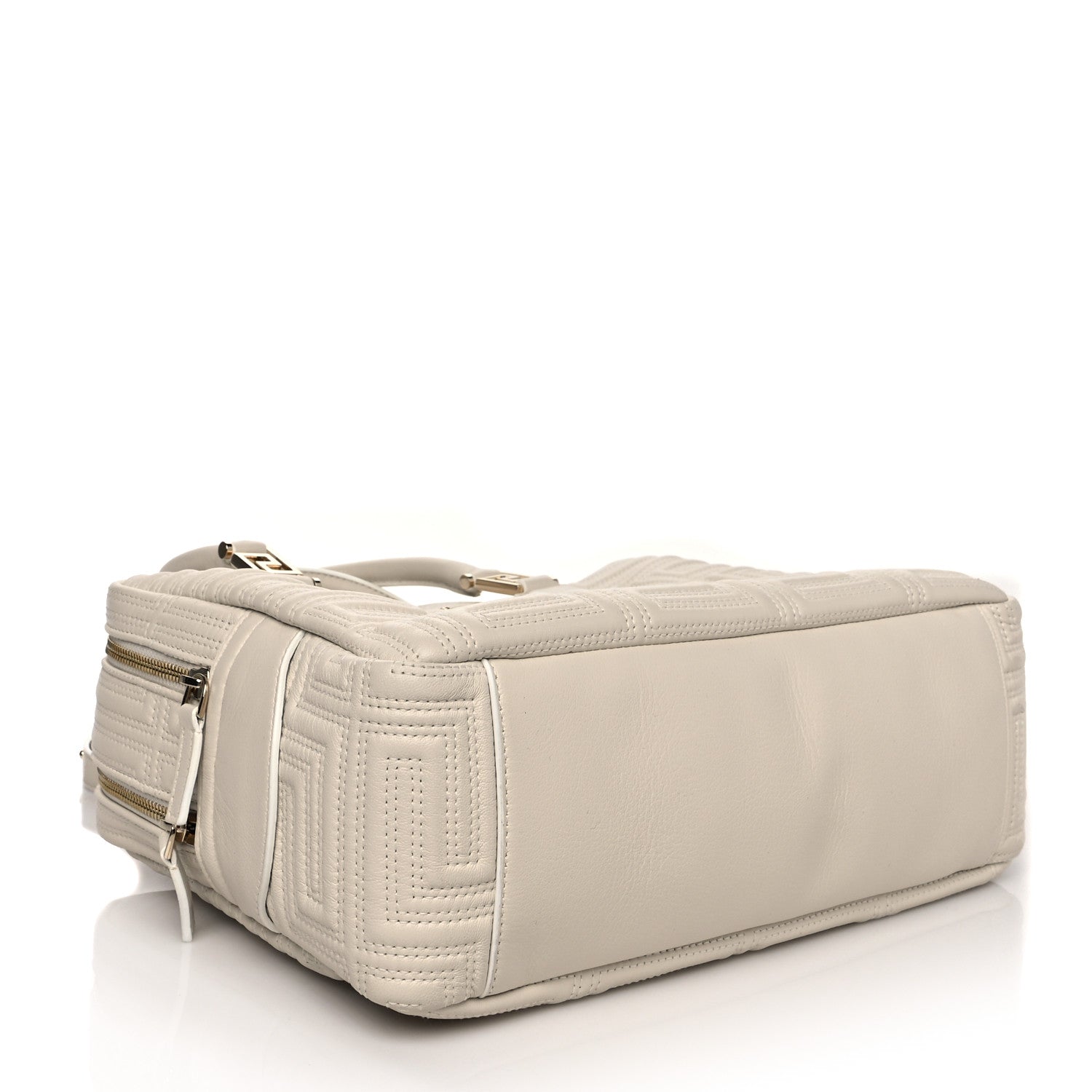 Versace Calfskin Icon Quilted Shoulder Bag White 4 of 10