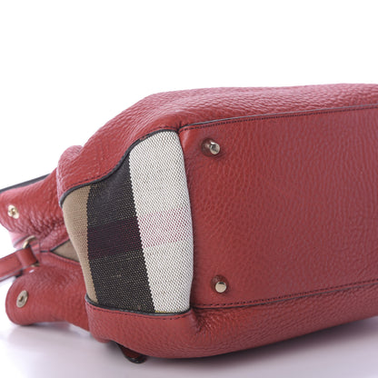Burberry Grainy Calfskin House Check Small Maidstone Red 6 of 10