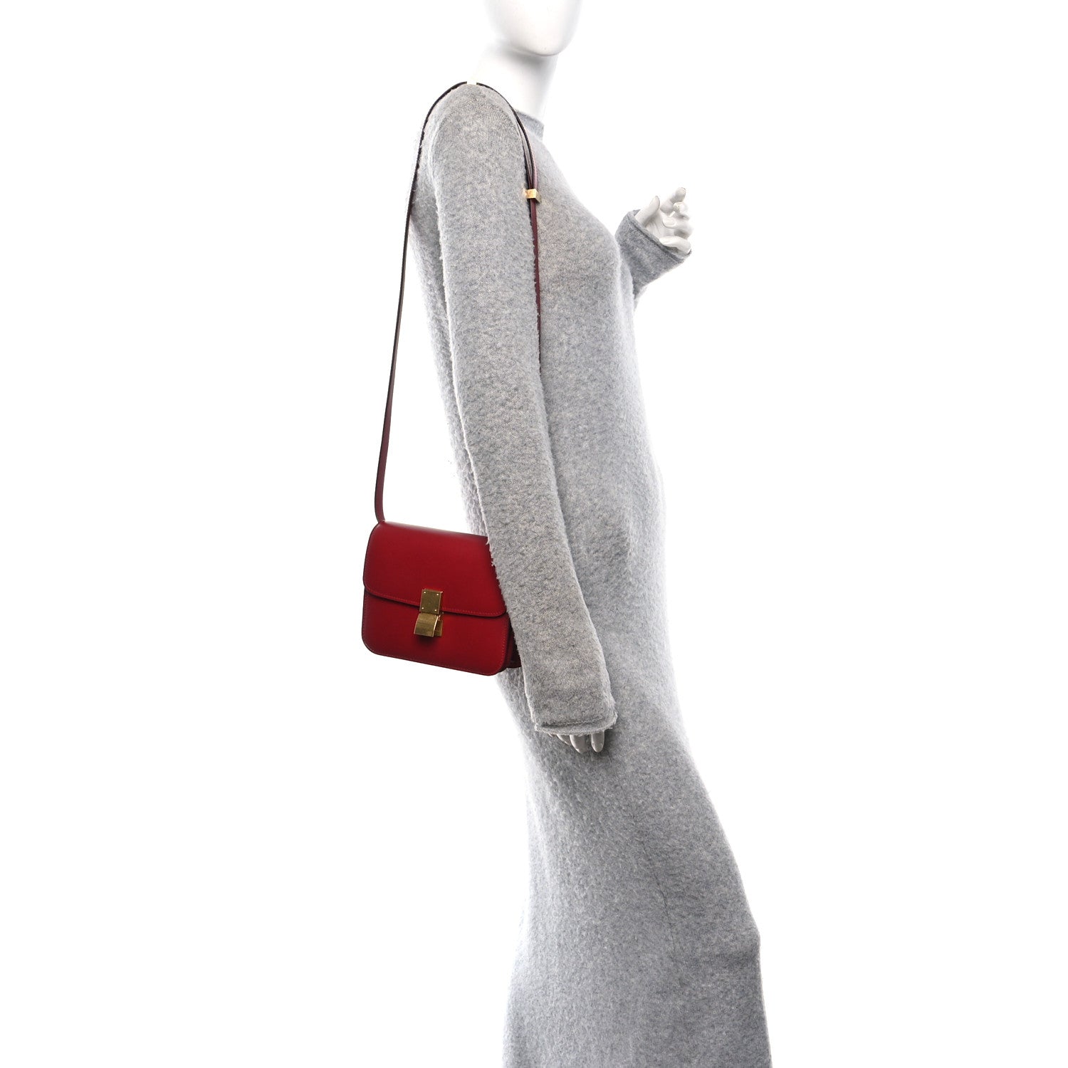Celine Box Calfskin Teen Classic Box Flap Bag Red 2 of 10