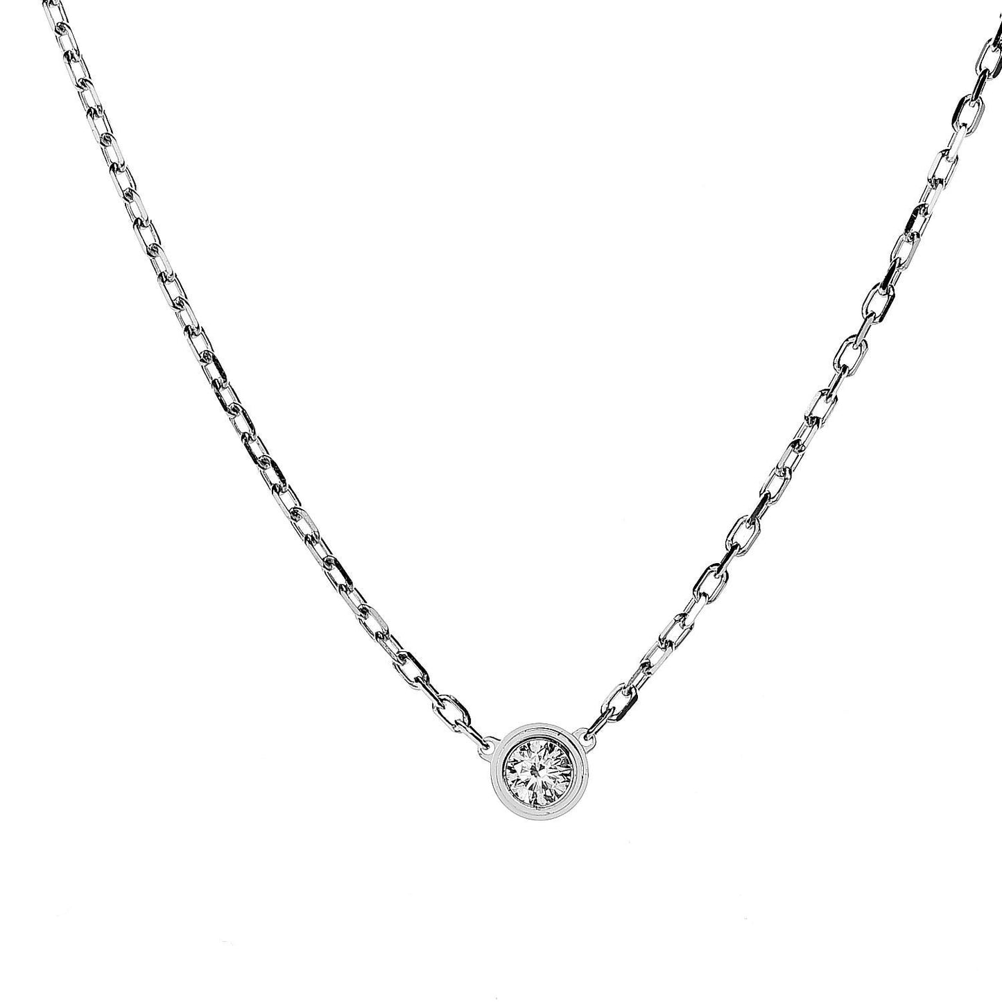 18K White Gold Diamond SM D'Amour Pendant Necklace