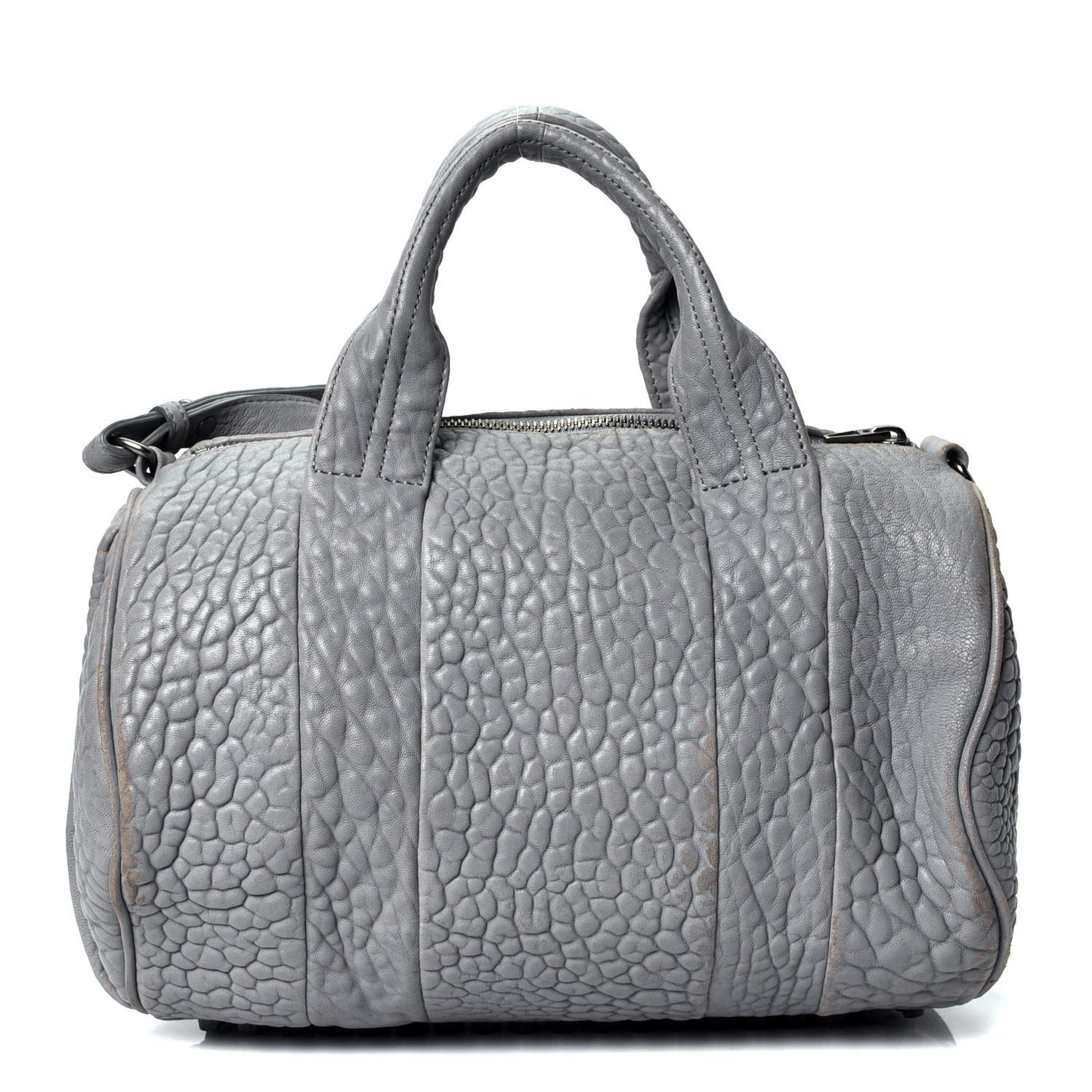 Pebbled Lambskin Rocco Carbon Rodhium Hardware