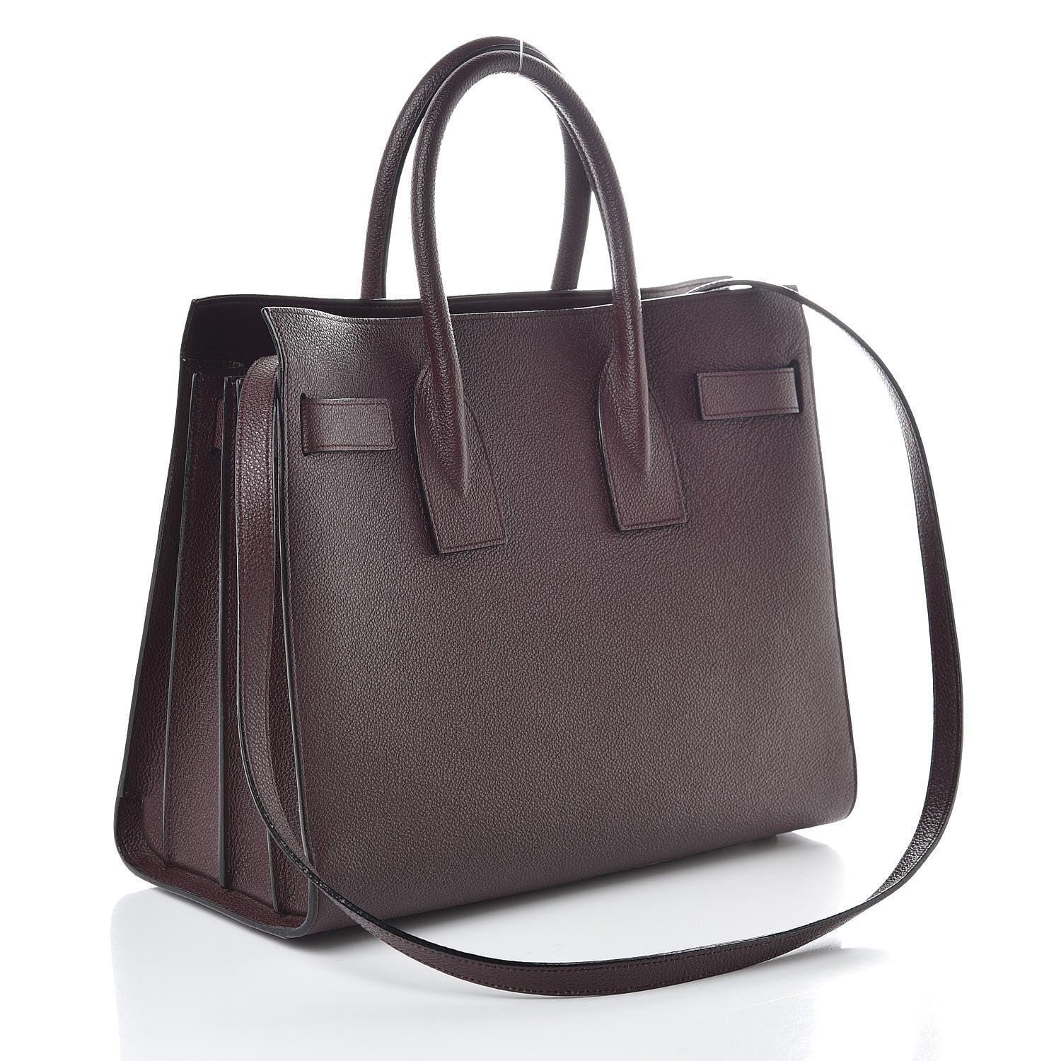 Saint Laurent Grained Calfskin Small Classic Sac De Jour Amaranto 3 of 9