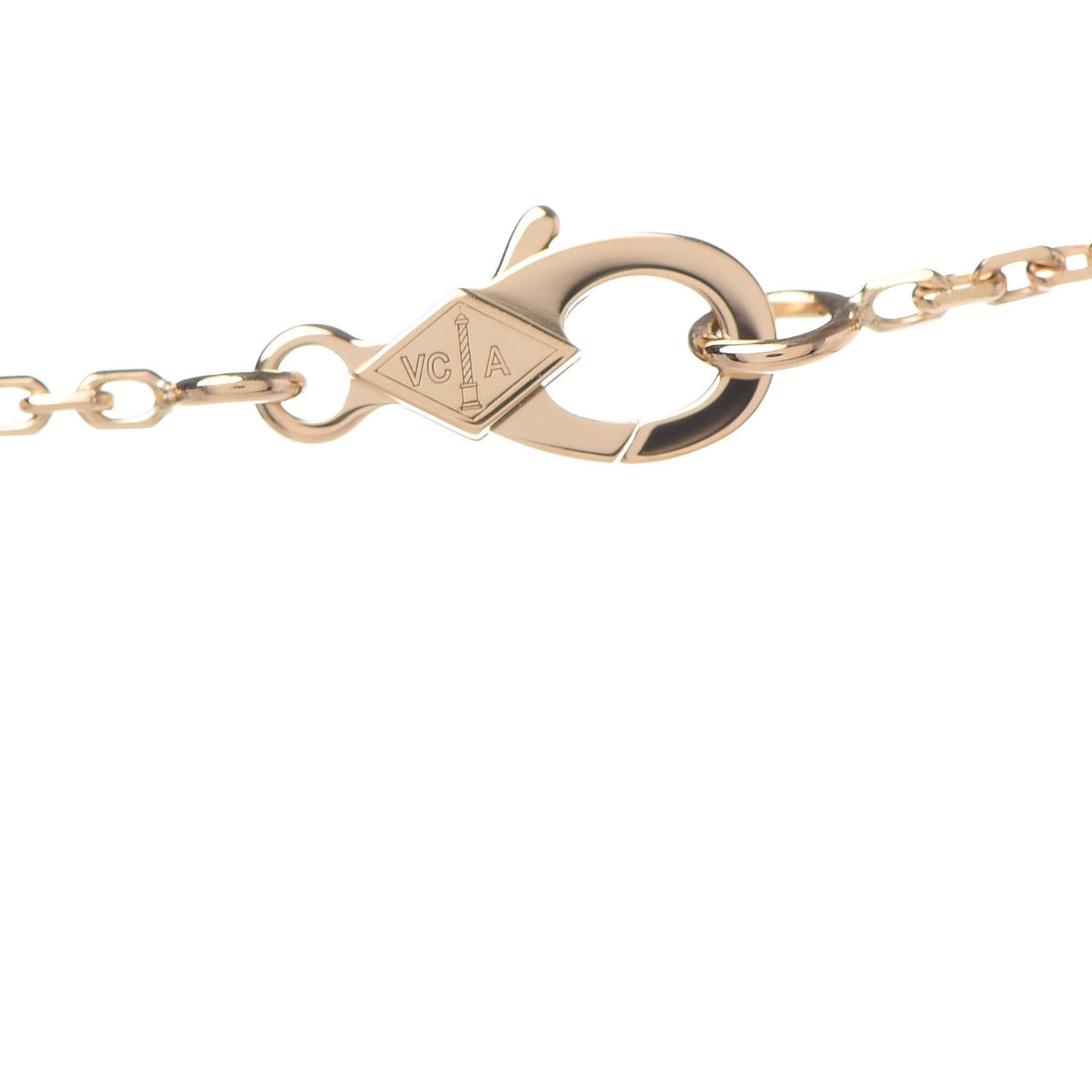 18K Yellow Gold Mother of Pearl Vintage Alhambra Pendant Necklace