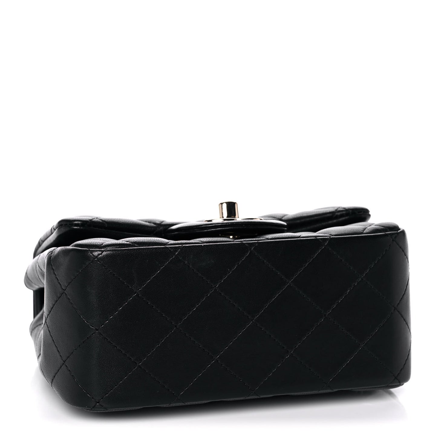 Lambskin Quilted Mini Square Flap Black