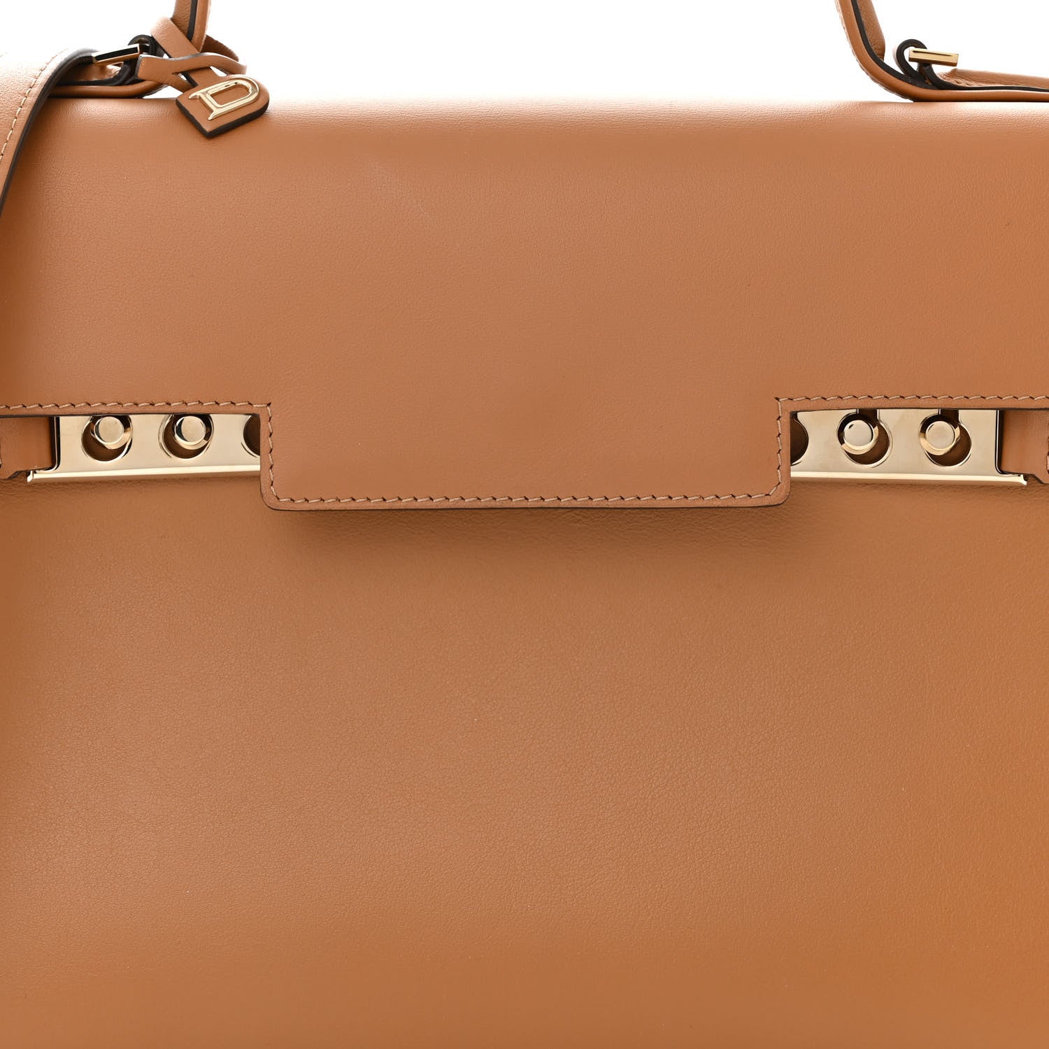 Delvaux Calfskin MM Tempete Satchel Camel 9 of 11