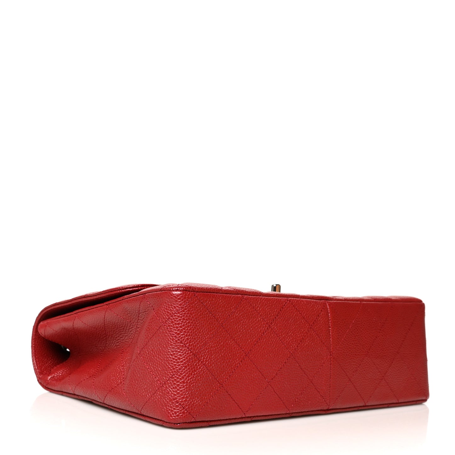 Caviar Quilted Jumbo Single Flap Red