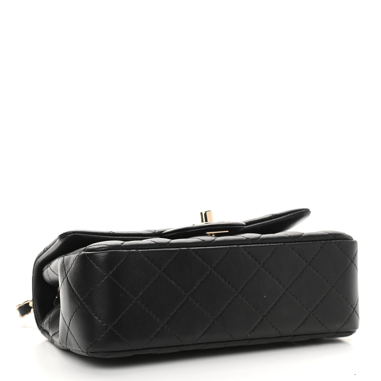 Lambskin Quilted Mini Rectangular Flap Black