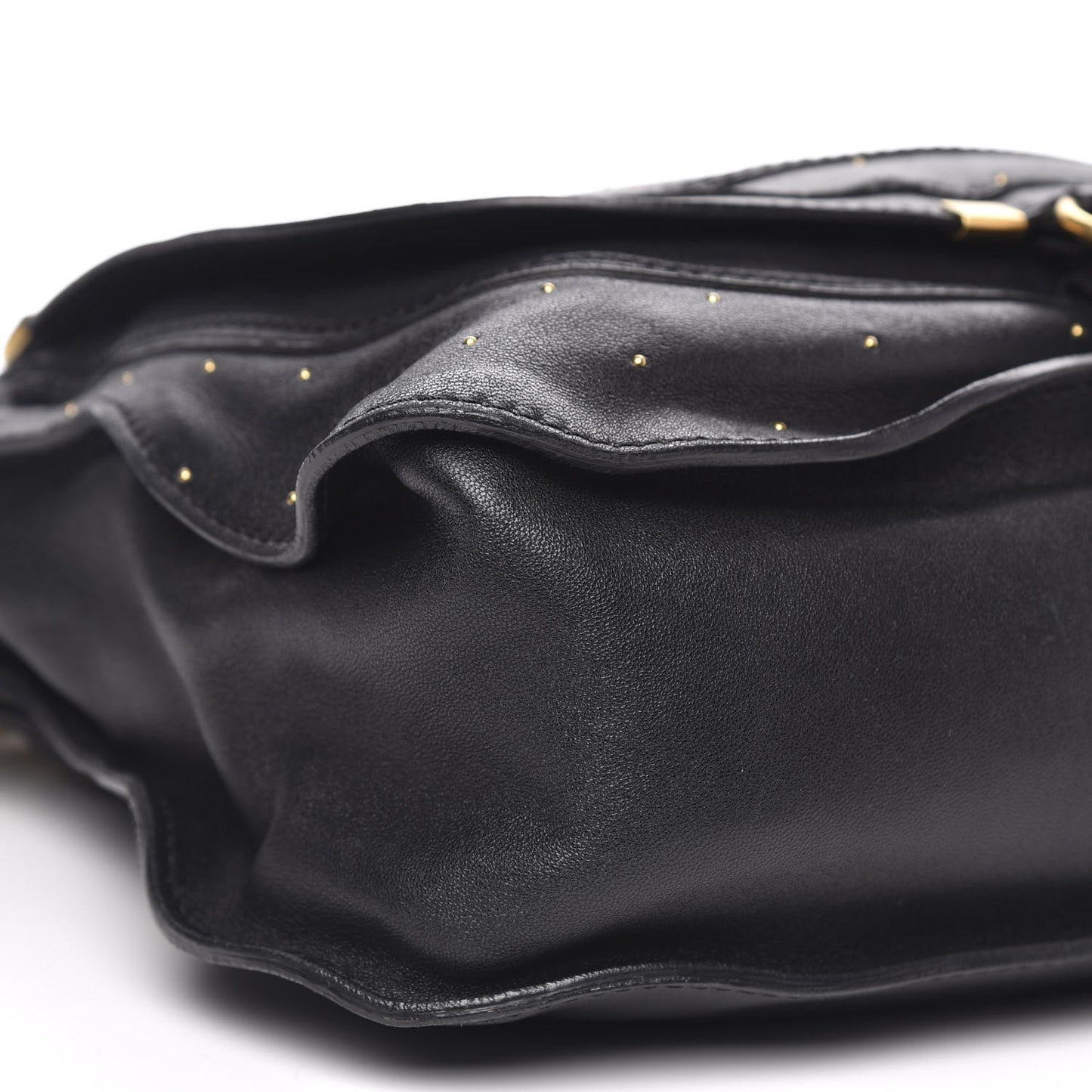 Calfskin Studded Medium Marcie Satchel Black