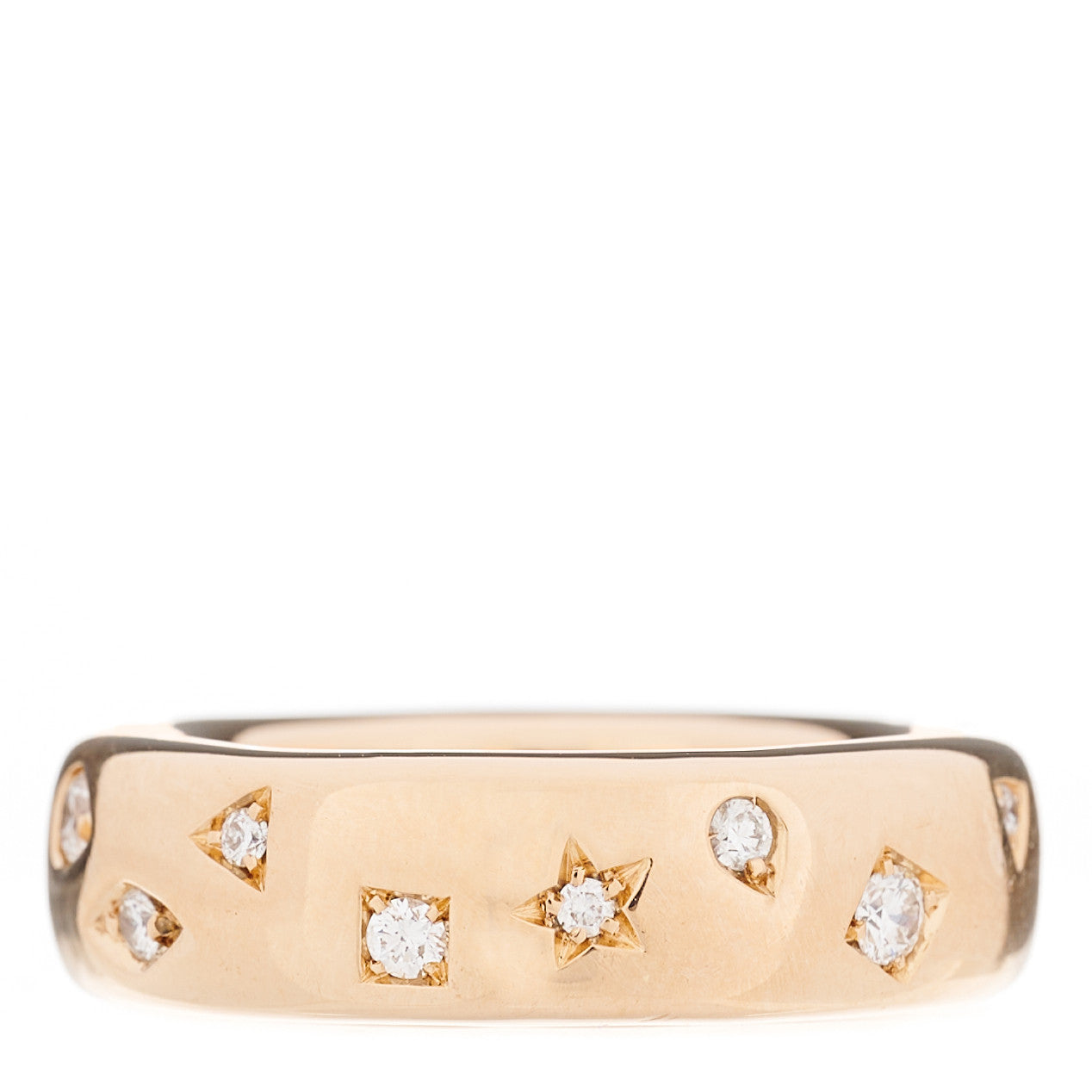 18K Rose Gold Diamond Iconica Band Ring 57 8