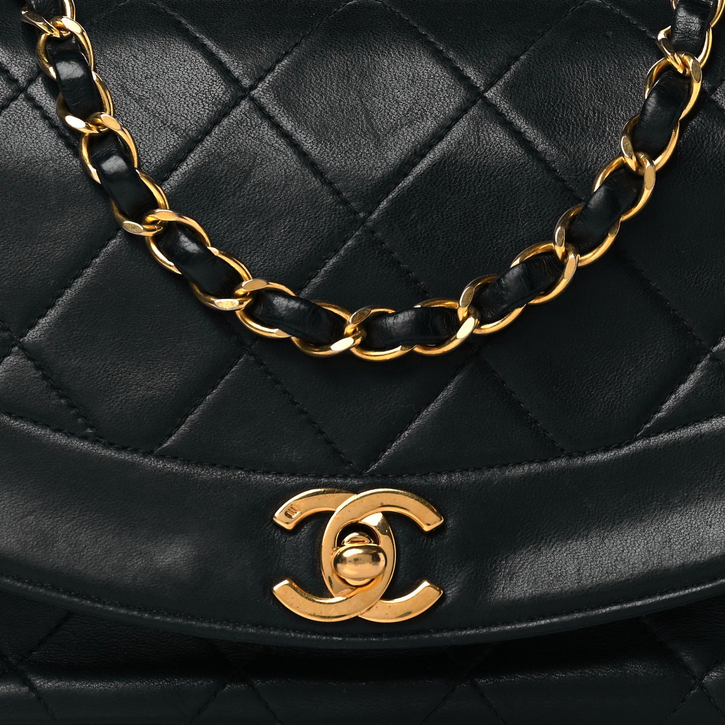 Lambskin Quilted Small Single Flap Black