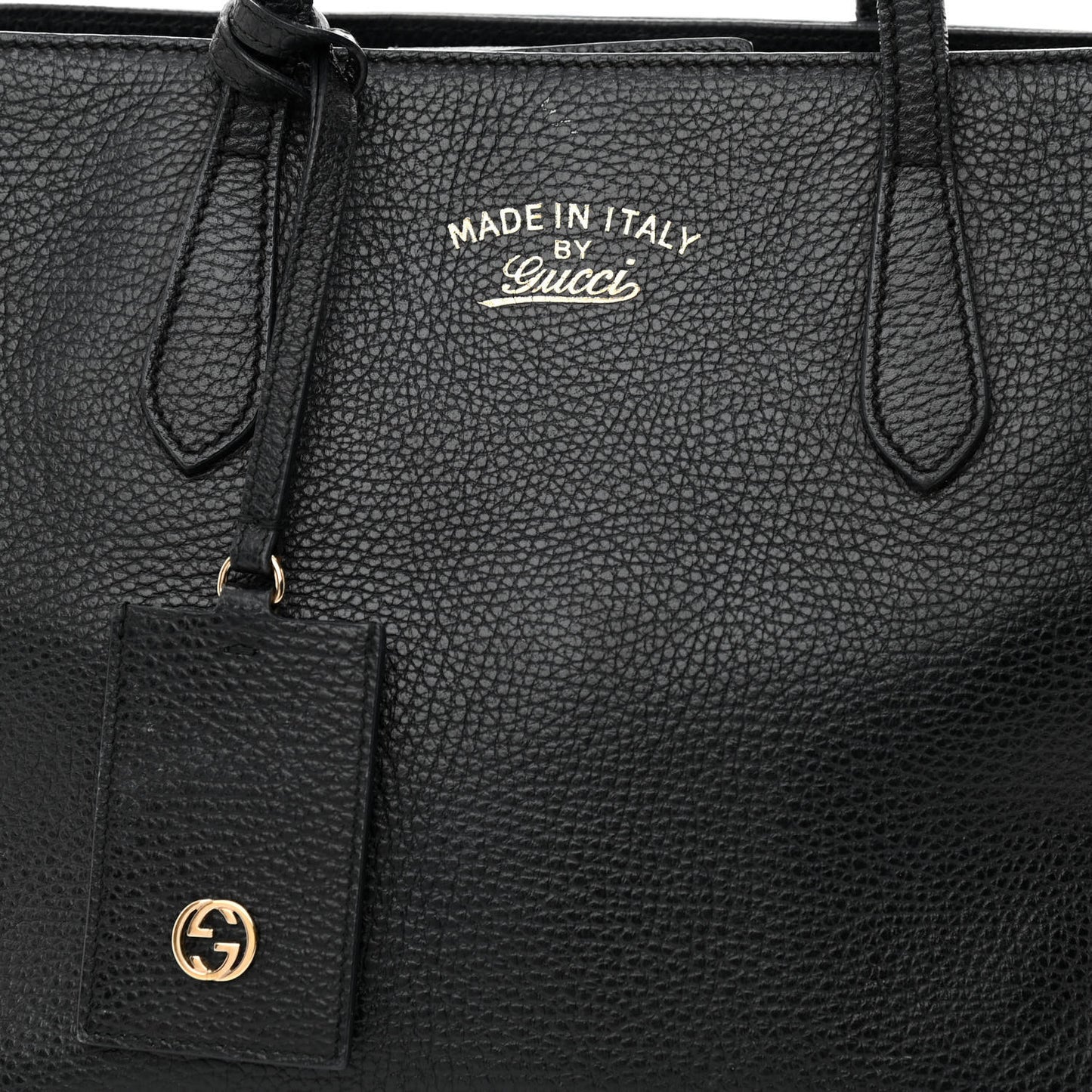 Pebbled Calfskin Small Swing Tote Black